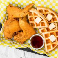 Chicken And Waffles · 3 jumbo wings and waffle. Come with coleslaw.