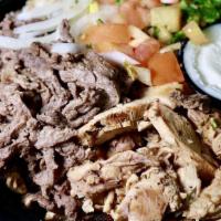 Shawarma Combo · Lamb and chicken served with garlic spread.