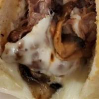 Philly Cheese Steak
 · Chopped steak, grilled onions and swiss cheese.