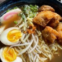 Spicy Roasted Garlic Miso · Roasted garlic pork and miso broth, soft boiled egg*, egg noodles, bean sprout, marinated ba...