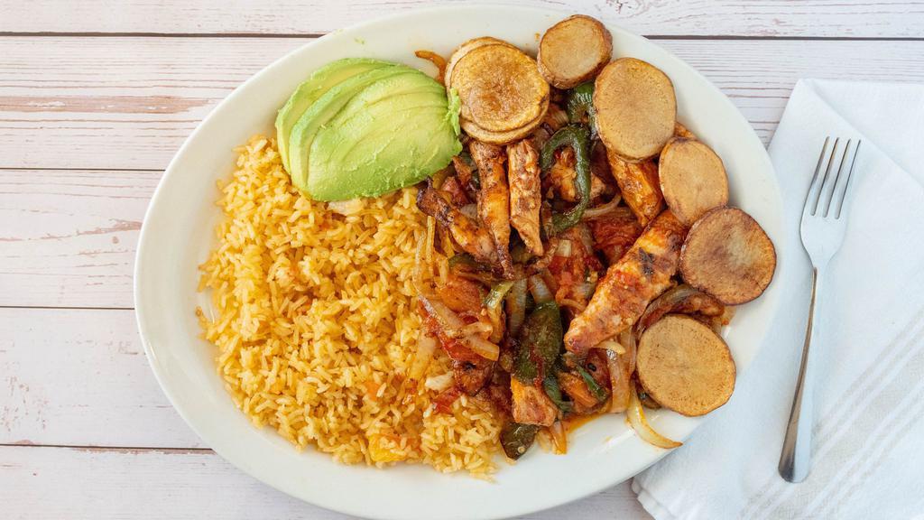 Alan Especial · Spicy. Fan Favorites.  Beef,  chicken, or shrimp sautéed with onions, tomatoes, jalapeños, and crushed  red peppers. Served with sliced Mexican potatoes and sliced avocados.