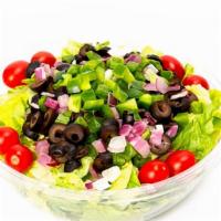 Garden Salad · Romaine & Iceberg Lettuce, Tomatoes, Green Peppers, Onions, Black Olives, Ranch Dressing Ser...