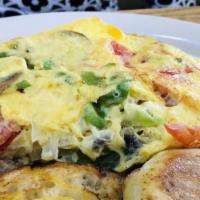 Veggie Omelet · Tomato, Onion, Green Pepper, and Mushroom