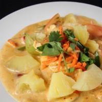 Pineapple Curry · Your choice of meat or tofu, mixed with red coconut curry, sweet pineapple chunks and fresh ...
