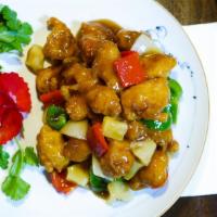 Honey - Glazed Chicken · Tender crispy chicken with vegetable in a fresh honey garlic sauce.