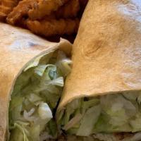 Chicken Avocado Wrap · Grilled chicken, sliced fresh avocado, shredded lettuce and ranch or cajun ranch dressing.