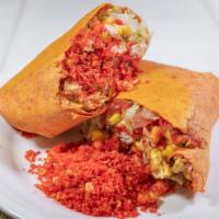 Mexicana Wrap · Crispy Chicken, Lettuce, Tomato, Nacho Cheese, Corn, Jalapenos, Caramelized Onions, Cheetos,...