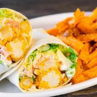 Breaded Cauliflower Wrap · Cheese, lettuce, onion, tomato, and ranch