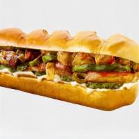 Grilled Chicken Sandwich  · Grilled chicken, green bell pepper, onion, green olives, mushroom, mozzarella cheese and our...