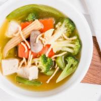 Vegetable Tofu Soup · Soup made from bean curd.