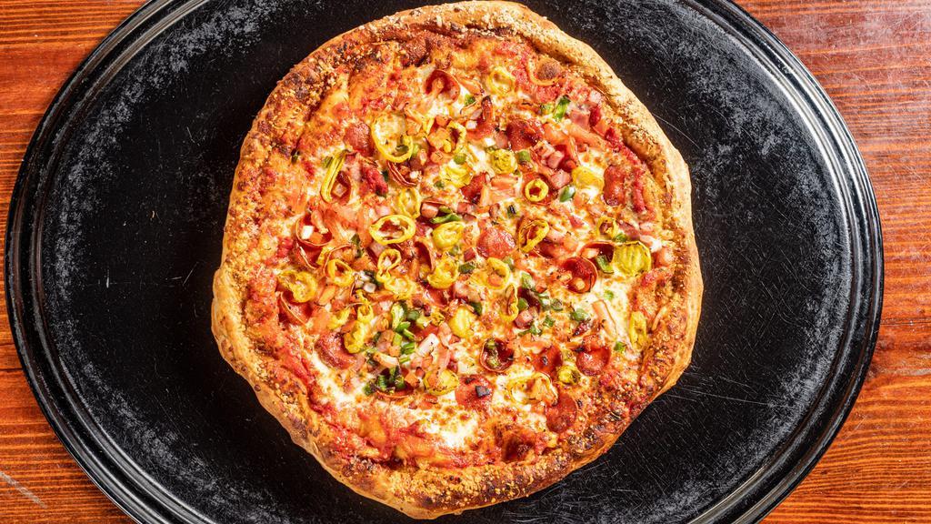 House Pizza (Small) · Pepperoni, Ham, Mushroom, Onion & Green Pepper.