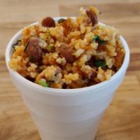 Rice With Beans · Rice of the day. seasoned rice with local beans and seasonal touches. Always prepared gluten...