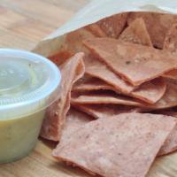 Chips & Salsa · Bag of chips, made from local pinole blue tortillas, and three ounces of our seasonal house-...