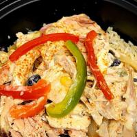 Chicken Bowl · Delicious rotisserie chicken served in a bowl of fresh cilantro-lime rice, sauteed fajita ve...