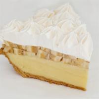 Banana Cream Slice · Our banana cream and banana split pies contain over one pound of fresh fruit and are prepare...