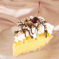 Banana Split · Our vanilla pastry cream with freshly sliced bananas and sweet crushed pineapple, topped wit...