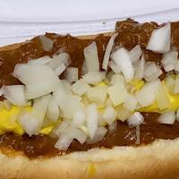 Coney Island · Our famous hot dog served with our hearty chili, mustard, and onions in a steamed bun.