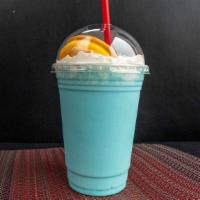 Blue Moon Shake  · Topped with a moon cake.
