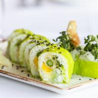 Vegetable Roll · Soy Paper, Crispy Asparagus, Avocado, Daikon, Mango, Sesame Lime Vinaigrette