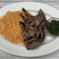 Lamb Chops /  ریش- Platter · Four lamb chops marinated with our special house seasoning.  Comes with our seasoned rice an...
