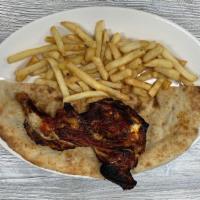 Grilled Half Chicken Wrap · Seasoned charbroiled 1/2 chicken, and each meal  comes on a freshly baked  taboun bread and ...