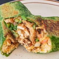 Crispy Chicken Wrap · Lettuce, tomato, onions, green pepper,
and cheese with choloe of dressing.