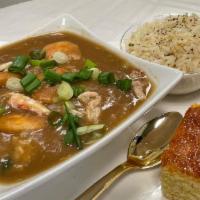 Dive Seafood Gumbo* · Dive seafood gumbo, loaded with succulents shrimp & jumbo lump crab meat in a Louisiana styl...