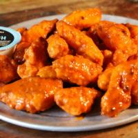 Boneless Wings · Juicy All-White Chicken, Lightly Breaded and Handspun in Your Choice of Sauce. 
HANDSPUN IN ...