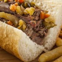 Italian Combo (Beef And Sausage) · Italian sandwiches come with a choice of marinara sauce, sweet peppers, or giardiniera peppe...