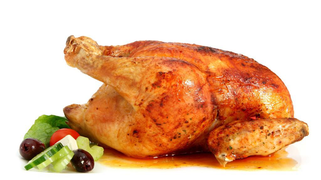 Whole Chicken · Take home a whole chicken topped with herbs, bbq sauce or our famous grecian recipe.
