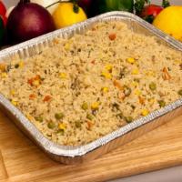 Rice Pilaf · A side order of fluffy rice pilaf made daily with fresh vegetables.