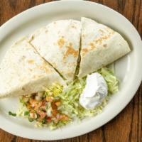 Agave Quesadilla · Grilled chicken, or Angus steak, cheese, grilled onions. Served with pico de gallo, lettuce,...