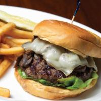 Mushroom & Swiss Burger  · Melted Swiss cheese tops our sautéed Marsala wild mushroom blend. Served with fries.
