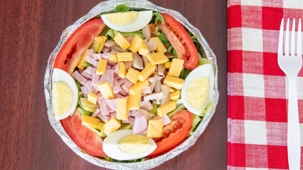 Julienne Salad · Lettuce, Tomato, Ham, Turkey, American Cheese, and Hard Boiled Egg