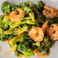 Lunch Broccoli · Broccoli stir-fried in a Chinese brown rice wine sauce.
Chicken, pork, beef, or shrimp w. Br...
