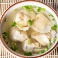 Wonton Soup · Clear veggie broth with chicken filled wonton and green onion