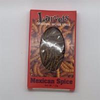 Larvets Mexican Spice · Real larva, deliciously seasoned. Offered in three flavors: BBQ, Cheddar Cheese, or Mexican ...
