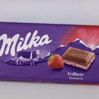 Milka Bar Strawberry · If how tasty chocolate is, is based on how happy the cow is, Milka must have the happiest co...
