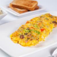 Pappas Omelette · Feta cheese and mushrooms.