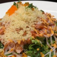 Kani Salad · Crab meat, lettuce, fish egg and scallion with special dressing.