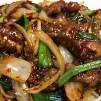 Mongolian Beef Dinner · Served with steamed rice or plain fried rice.