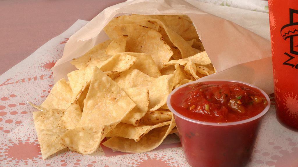 Chips & Salsa · Fresh tortilla chips served with a side portion of our home made salsa.