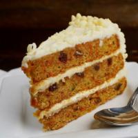 Carrot Cake · A single slice of our carrot cake.
