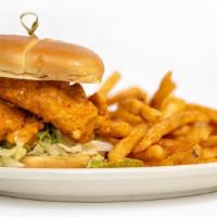 Crack'N Chicken Sandwich · Hand-breaded chicken tenders tossed in our spicy
crack’n sauce served on a brioche bun with
...