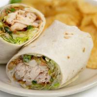 Asian Sesame Chicken Wrap · Cold Smoked chicken, lettuce, wonton strips and green onions, tossed in Sesame dressing.