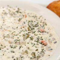 Chicken Wild Rice Soup · Served with homemade cornbread.