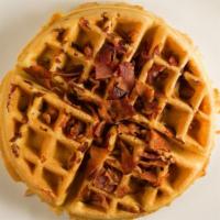 Bacon Waffle · Crisp pieces of real bacon baked into our own waffle batter.