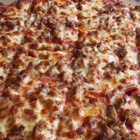 5 Meat · Pepperoni, sausage, ham, bacon and ground beef.