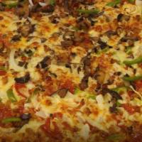 Stinger Supreme · Pepperoni, sausage, mushroom, onion and green peppers.