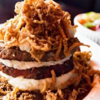 Meatloaf Stacker · Better than your mama's! Made from scratch meatloaf stacked between garlic mashed potatoes i...
